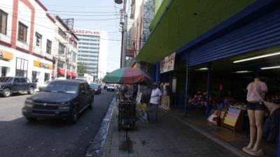 La calle del comercio no tuvo mucha actividad.