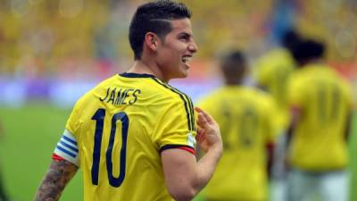 James Rodríguez celebrando su gol contra Bolivia. Foto AFP