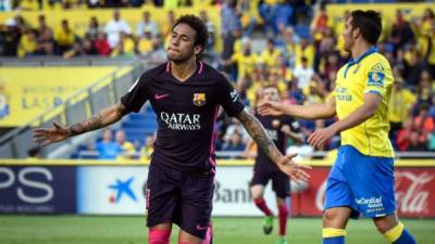 Neymar marcó un hat-trick contra Las Palmas. Foto AFP