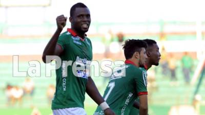 Yustin Arboleda celebrando su gol marcado al Social Sol en la Copa Presidente. Foto Melvin Cubas