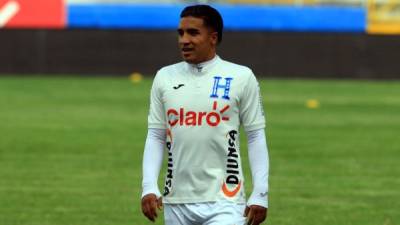 Michaell Chirinos en el entrenamiento de este jueves de la Selección de Honduras. Foto Ronald Aceituno