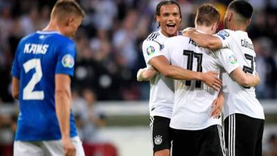 Alemania le pasa por encima a Estonia con una abultada goleada de 8-0. Foto EFE