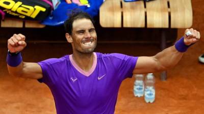 Rafa Nadal celebrando su triunfo sobre el alemán Alexander Zverev. Foto AFP