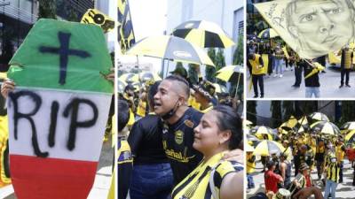 Los aficionados del Real España protagonizaron un espectacular banderazo para animar a su equipo antes del clásico frente al Marathón. Fotos Neptalí Romero