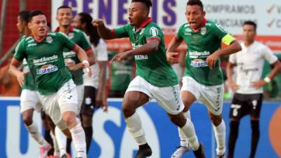 Joshua Vargas dio la victoria al Marathón contra el Honduras Progreso. Foto Delmer Martínez