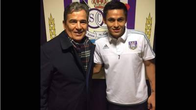 Jorge Luis Pinto se reunió con Andy Nájar en Bélgica.