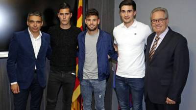 El FC Barcelona B había presentado este lunes a tres nuevas incorporaciones, y una de ellas, Sergi Guardiola, se ha convertido rápidamente en noticia en las redes sociales.