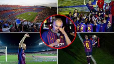 Andrés Iniesta ha dicho adiós a su exitosa etapa en el Barcelona y lo hizo en un Camp Nou repleto. Una despedida que dejó muchas imágenes.