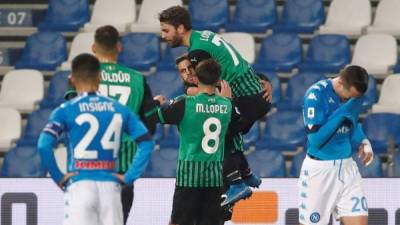 El Sassuolo le sacó el triunfo de la bolsa al Napoli en el minuto 95. Foto EFE