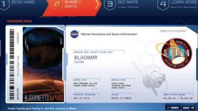 El proyecto denominado 'Journey to Mars' consiste en trasladar información de algunas identidades a bordo de la nave Orion; cuya fecha de partida al espacio se encuentra pautada para el 4 de diciembre.