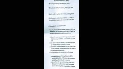 Pronunciamiento público suscrito por los alcaldes de Comayagua.