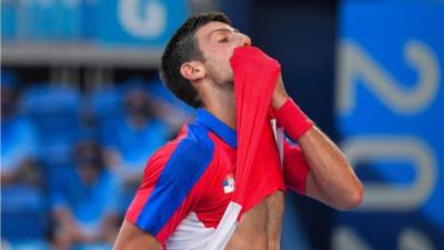 Novak Djokovic cayó en el partido por el bronce contra el español Pablo Carreño. Foto AFP