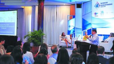 El comisionado presidencial Leonel Ayala durante su participación en el encuentro ayer en el Árabe. Foto: Melvin Cubas.