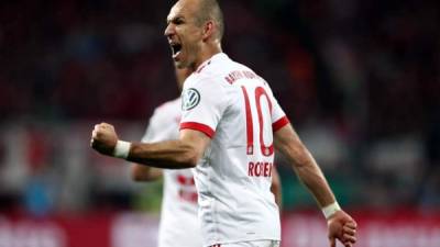 Arjen Robben celebrando un gol con el Bayern Múnich.