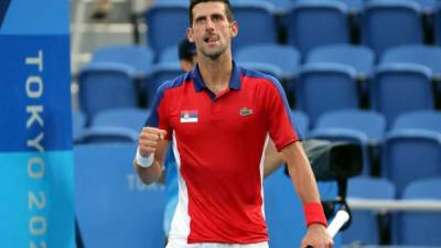 Novak Djokovic durante los Juegos Olímpicos de Tokio 2020. Foto AFP