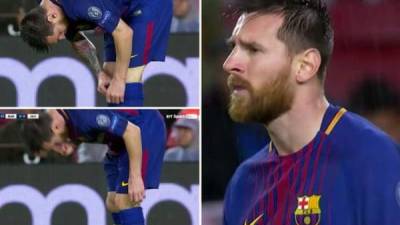 Una de las anécdotas que se produjeron en el partido entre Barcelona y Olympiacos fue la imagen de Messi tomando una pastilla durante el choque.