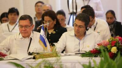 El presidente hondureño Juan Orlando Hernández durante la LII Cumbre del Sistema de la Integración Centroamericana (Sica).