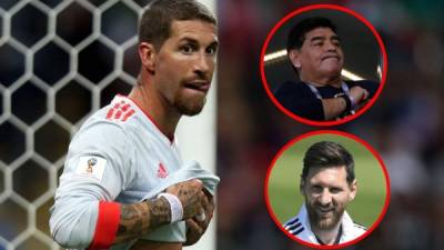 Sergio Ramos le mandó un dardo a Maradona que incluye a Messi. Foto AFP