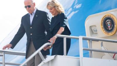 Biden llegó a Miami acompañado de la primera dama, Jill./AFP.