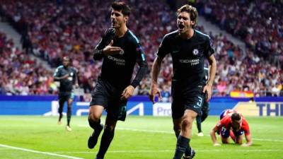 Álvaro Morata hizo el tanto del empate del Chelsea contra el Atlético de Madrid.
