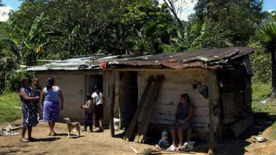 Imagen de archivo: una vivienda en el bordo de Río Blanco, San Pedro Sula, en condiciones de pobreza.