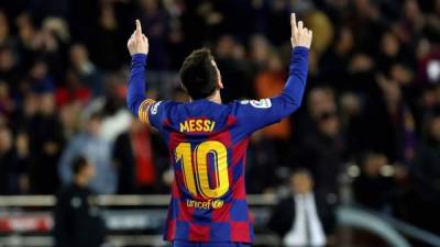 Lionel Messi se lució con tres golazos para la victoria del Barcelona sobre el Mallorca en la Liga Española. Foto EFE