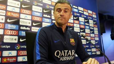 Luis Enrique Martínez, durante la rueda de prensa que dio este viernes. Foto EFE