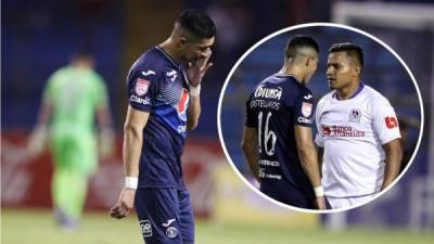 Héctor Castellanos fue expulsado tras un encontronazo con German Mejía del Olimpia.