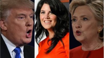 Trump amaga con atacar a Clinton con el controversial caso Lewinsky en la próxima contienda electoral.