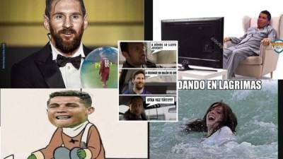 Los divertidos memes que dejó la premiación a Lionel Messi con su sexto Balón de Oro. Las burlas le llovieron a Cristiano Ronaldo.