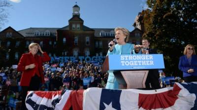 Hillary Clinton estuvo ayer en Manchester, New Hampshire. Foto: AFP/Robyn Beck