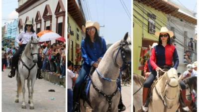 Bellas mujeres engalaron este sábado el desfile hípico celebrado en Santa Rosa de Copán.