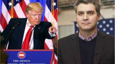 Trump no quiso responder a las preguntas del periodista Jim Acosta de la CNN.