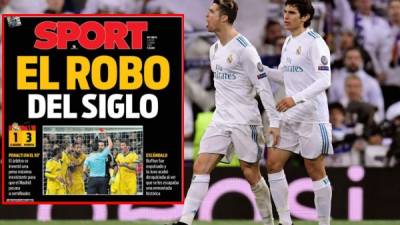 La escandalosa portada del diario Sport por la clasificación del Real Madrid a semifinales de la Champions League.