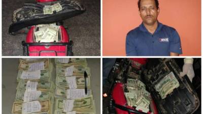 En el interior del asiento de la motocicleta se encontró los 39 mil dólares. Foto cortesía de la Policía Nacional.