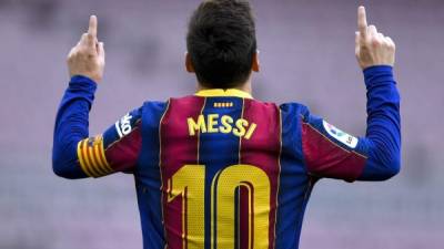 Lionel Messi sigue haciendo historia con sus goles en la Liga Española. Foto AFP
