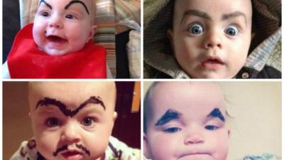 Padres de familia les dibujan bigotes o cejas pecualiares a los infantes para después compartirlo en dichas redes sociales.