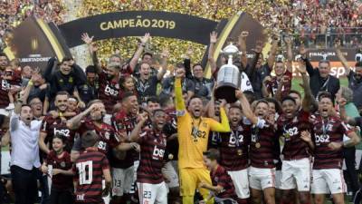 El Flamengo se coronó campeón de la Copa Libertadores 2019 tras vencer a River Plate en la final. Foto AFP