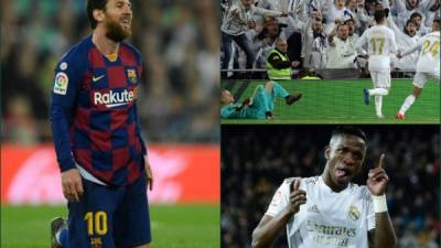 El Real Madrid recuperó el liderato de la Liga de España tras vencer 2-0 al Barcelona en el Santiago Bernabéu. Messi terminó decepcionado y la alegría era evidente en el club madridista. Fotos EFE y AFP.