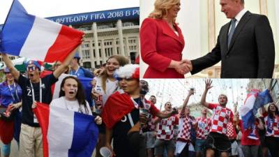 Francia y Croacia disputan este domingo la Gran Final del Mundial de Rusia 2018 en un duelo de poder a poder. Previo al encuentro, se ha dado un ambiente festivo y aquí te dejamos las mejores imágenes.