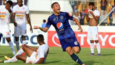 Walter Martínez marcó su primer gol con el Motagua. Foto Ronald Aceituno.