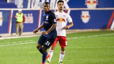 Ever en plena acción ante New York Red Bulls. Foto Cortesía Jonathan Loarca.