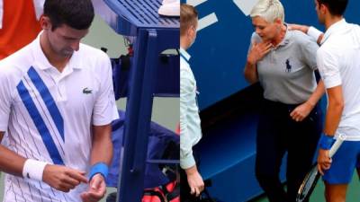 El número uno del mundo, el serbio Novak Djokovic, fue descalificado del Abierto de Estados Unidos por dar un pelotazo a una jueza de línea del encuentro que le enfrentaba al español Pablo Carreño. A continuación te mostraron las imágenes de lo ocurrido. Fotos AFP y EFE.