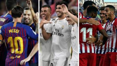 Barcelona y Real Madrid comparten liderato de la Liga Española; Atlético es quinto.