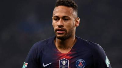 (FILES) In this file photo taken on January 23, 2019 Paris Saint-Germain's Brazilian forward Neymar looks on during the French Cup round of 32 football match between Paris Saint-Germain (PSG) and Strasbourg (RCS) at the Parc des Princes stadium in Paris. - UEFA have opened disciplinary proceedings on Neymar after his foul-mouthed rant about referees following Paris Saint-Germain's controversial Champions League exit at the hands of Manchester United last week, the governing body announced on March 13, 2019. (Photo by FRANCK FIFE / AFP)