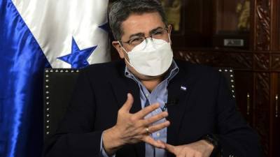 El presidente de Honduras, Juan Orlando Hernández, durante una entrevista con AFP.