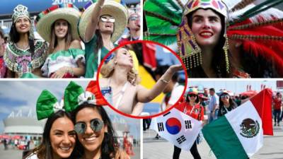 Las aficionadas mexicanas han puesto la belleza en el partido entre México y Corea del Sur en el Mundial de Rusia 2018.