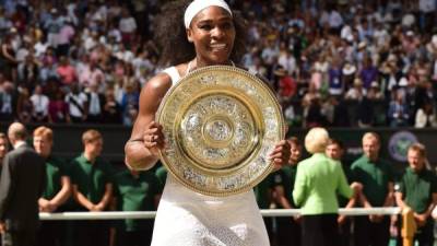 Serena Williams celebró su nueva conquista.