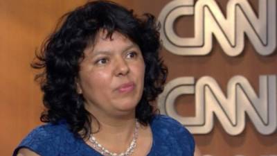 La ambientalista hondureña Berta Cáceres durante una entrevista en CNN.