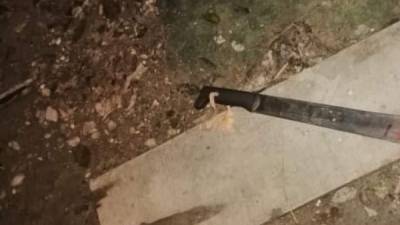 Arma blanca encontrada donde mataron a una mujer en El Progreso, Yoro.